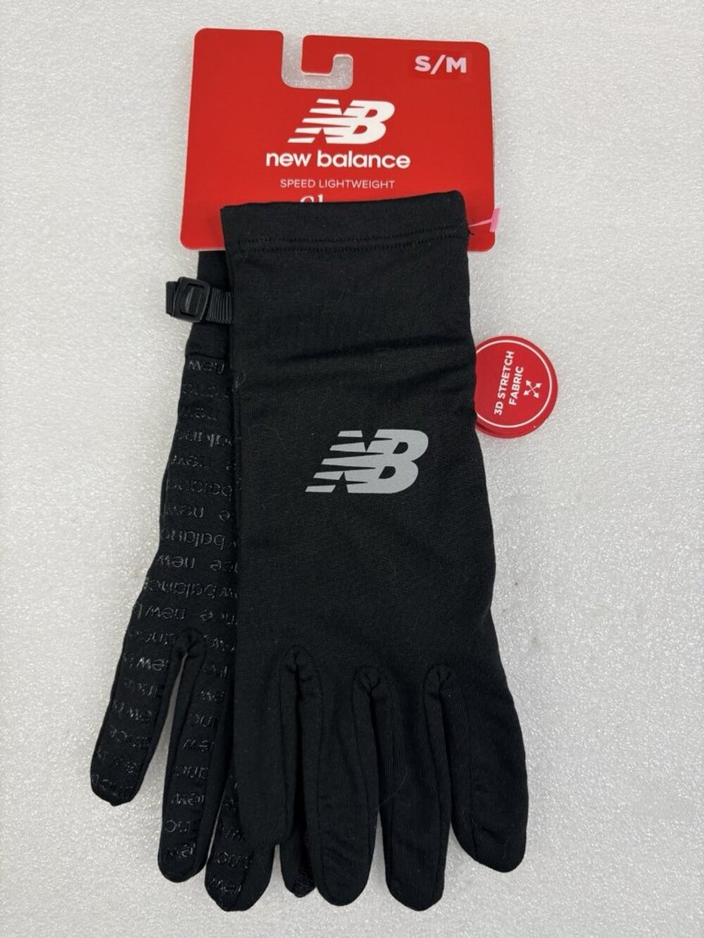 NWT New Balance Speed Lightweight Running Gloves Unisex S/M Black Reflective